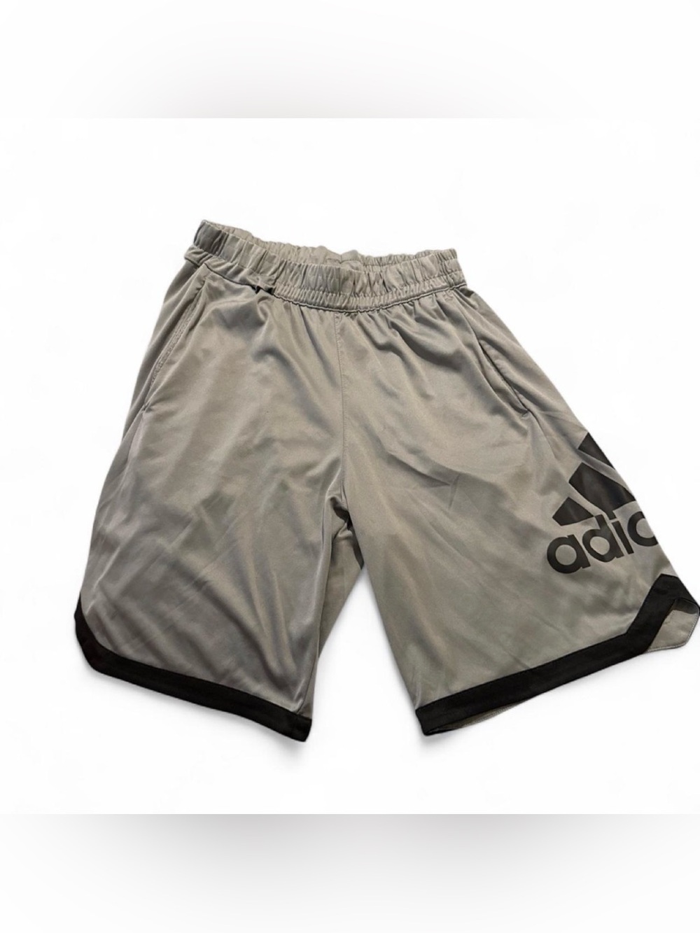 adidas Men’s Gray Athletic Shorts with Black Trim